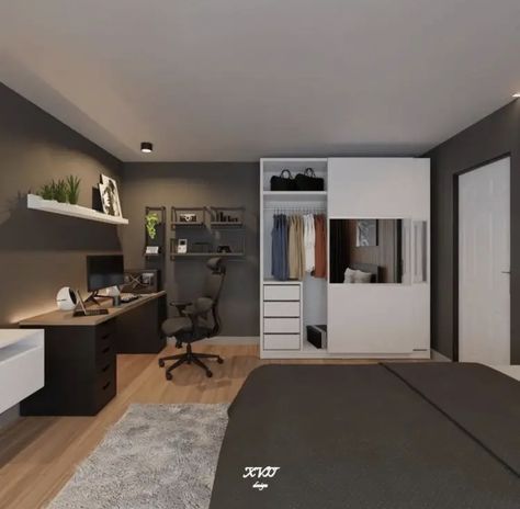 Minimalist Guys Bedroom, Ikea Mens Bedroom, Male Rooms Ideas, Small Male Room Ideas, Room Ideas For Men Bedroom Modern, Men Bedroom Aesthetic Ideas, Minimalist Bedroom Men Small Spaces, Room Color Ideas For Men, Ideas Para Decorar Cuartos Hombres