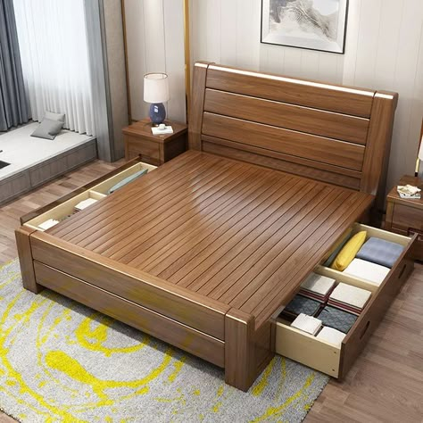 Each one is a packed with space-saving style that stows away while you sleep. King Size Bed Designs, Best Storage Beds, Bed Designs With Storage, Simple Bed Designs, Box Bed Design, Wood Bed Design, Bed Frame Design, Wooden Bed Design, Bed Design Modern