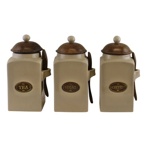 Tea Coffee Sugar Canisters, Personalized Chocolate Bars, Sugar Storage, Ceramic Canisters, Sugar Canister, Sugar Jar, Kitchen Containers, Rustic Ceramics, Biscuit Jar