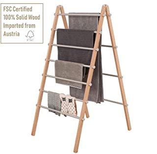 Laundry Ladder, Ladder Towel Racks, Scarf Display, Laundry Rack, Folding Laundry, Laundry Drying, Clothes Drying, Wooden Ladder, Clothes Drying Racks