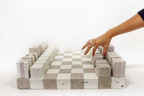 MATE. The concrete chess set on Behance Diy Chess Set, Bonus Room Design, Small Game Rooms, Shoes Board, Neli Quilling, Chess Boards, First Year Of College, Articulation Activities, Concrete Diy Projects