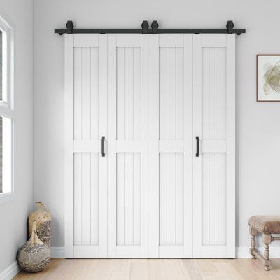 SmartStandard is committed to providing high-quality, customized, and durable barn doors to satisfy your home decoration and security needs. The introduction of Bi-fold barn door hardware represents an innovative solution to meet the demand for barn door installations in tighter spaces. Our bi-fold barn door hardware builds upon the foundation of traditional barn doors, offering space-efficient installation without compromising the unique charm of barn door aesthetics.Style: Bifold Sliding Barn Closet Door Barn Door, Barn Bifold Closet Doors, Barn Bifold Doors, Closet Barn Doors Sliding Double, Bifold Barn Doors Closet, Closet With Barn Doors, Bifold Sliding Barn Doors, Folding Barn Doors, Bi Fold Barn Doors