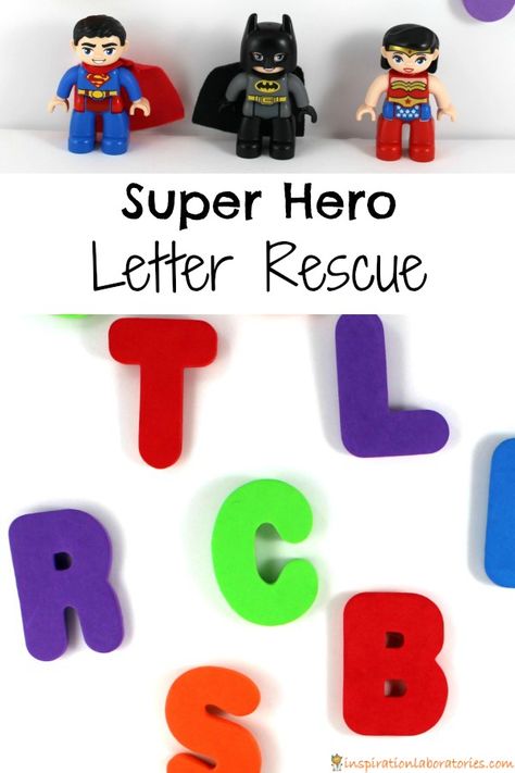 Super Hero Letter Rescue - Help the super heroes rescue the letters! Super Hero Preschool Activity, Superhero Lesson Plans, Superheroes Eyfs, Superhero Lessons, Superhero Preschool, Superhero Week, Superhero Activities, Super Hero Letters, Superhero Camp