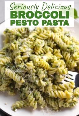 Broccoli Pesto Pasta is delicious AND good for you!  It has all of the classic pesto flavors from garlic, basil, parmesan cheese, and pine nuts.  But rather than a huge punch in the face of flavor, it's a bit more mellow - and healthier - for you with the addition of broccoli! #broccolirecipes #pesto #pasta #easydinner #dinnerideas #familydinner #healthydinner #vegetarian #meatlessmeals #busymom Broccoli Pesto Pasta, Easy Spring Recipes, Broccoli Pasta Recipe, Broccoli Pesto, Broccoli Pasta, Punch In The Face, Healthy Comfort Food, Broccoli Recipes, Healthy Pastas