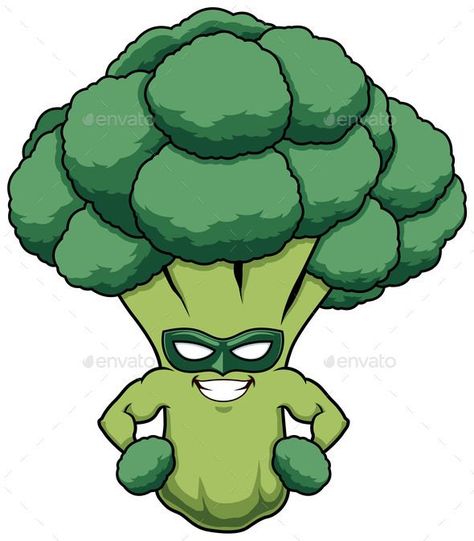 Broccoli Superhero Mascot Broccoli Vegetable, Mascot Illustration, Cartoon Superhero, Adobe Illustrator Vector, White Cartoon, Illustrator Vector, Man Illustration, Green Cabbage, Team Photos