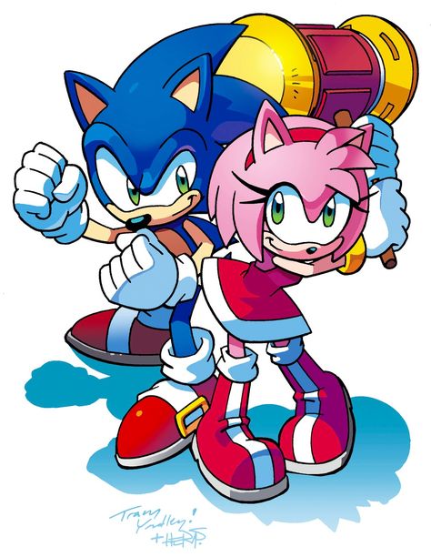 Sonic and Amy Rose. Sonic And Knuckles, Sonic Channel, Sonic Y Amy, Silver Sonic, Pixel Planet, Sonic Pics, Sonic And Tails, Ben Schwartz, Sonamy Comic