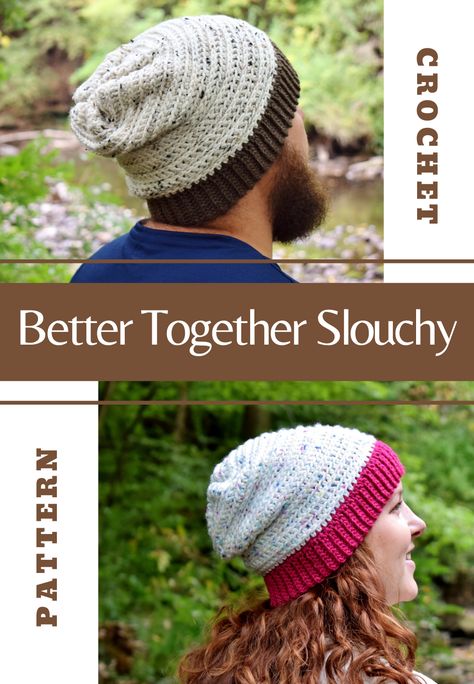 Better Together (Unisex) Slouchy: Free Crochet Pattern - Simply Hooked by Janet Men's Crochet Hat Free, Crochet Hat For Teen Boy, Men’s Slouchy Beanie, Crochet Slouchy Beanie For Men, Men’s Slouchy Beanie Crochet Pattern, Mens Winter Hat Crochet Pattern, Free Crochet Slouchy Hat Patterns For Women, Crochet Hats Free Pattern Easy Men, Free Crochet Slouch Hat Patterns