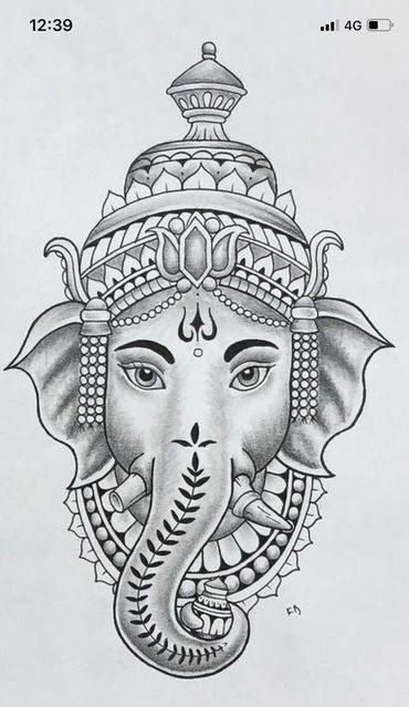 (10) Instagram • Chats Back Tattoo Stencils For Women, Tattoo Stencils For Women, Arte Ganesha, Ganesh Tattoo, Buddha Tattoo Design, Ganesha Drawing, Ganesh Art Paintings, Buddha Art Drawing, Elephant Tattoo Design