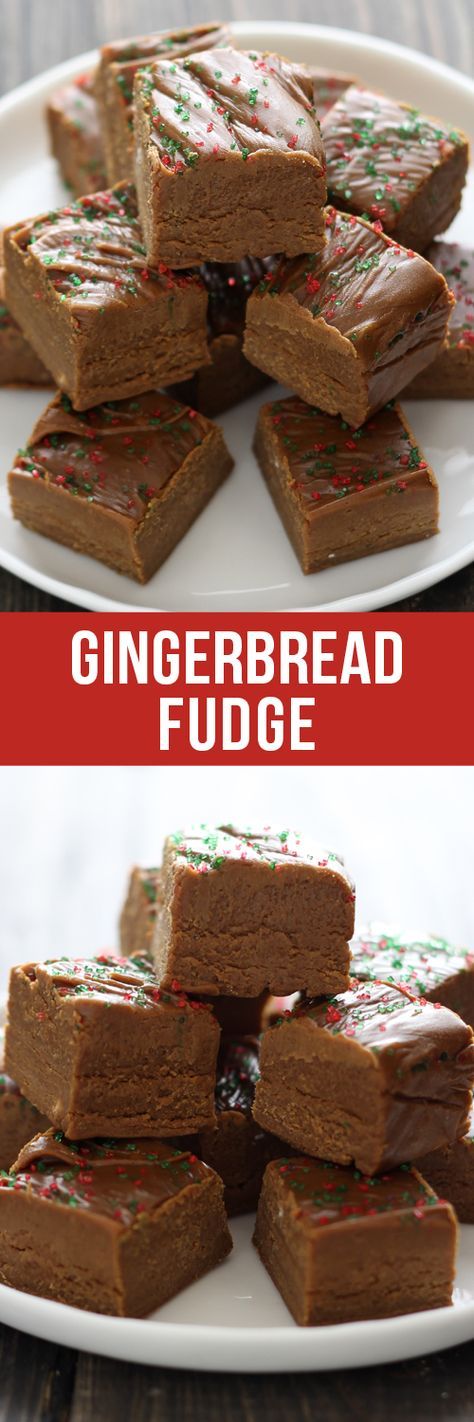 This easy homemade Gingerbread Fudge tastes like gingerbread cookie dough and requires no thermometer! Plus there’s no marshmallows or condensed milk! Christmas Breads, Gingerbread Fudge, Cookies Italian, Gingerbread Cookie Dough, Apple Cakes, Easy Fudge, New Year's Desserts, Homemade Gingerbread, Italian Cookie