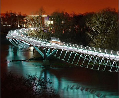 Living Bridge University of Limerick (Ireland) Study Abroad Ireland, Living Bridge, University Of Limerick, Landscape Bridge, County Clare Ireland, Art Structure, Limerick City, Limerick Ireland, Bridge Structure