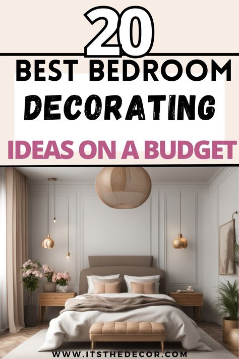 Turn Your Bedroom into a Serene Oasis: Affordable Decor Ideas - It's The Decor Married Couples Bedroom, Married Couple Bedroom, Cheap Bedroom Makeover, Bedroom Design On A Budget, Bedroom Decor On A Budget, Apartment Decorating On A Budget, French Country Bedrooms, Bedroom Decor For Couples, Budget Bedroom