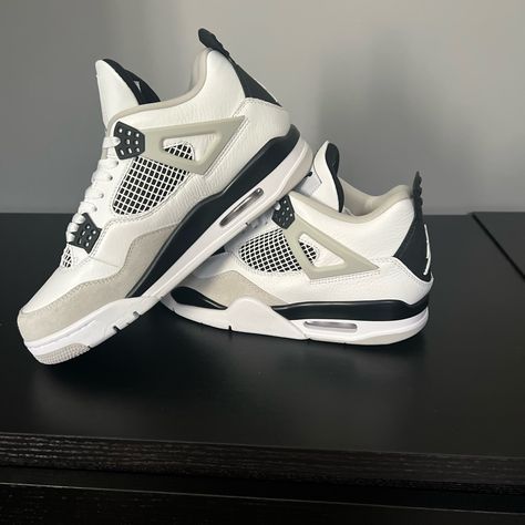 Air Jordan 4 Military Black Brand New With Box Military Black Jordan 4, Air Jordan 4 Military Black, Custom Sneakers Diy, Pretty Sneakers, Jordan 4s, Pretty Shoes Sneakers, Jordan Shoes Retro, All Nike Shoes, Shoes Sneakers Jordans