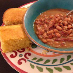 Southern Ham and Brown Beans Brown Beans Recipe, Southern Ham, Cooking Ham In Crockpot, Brown Beans, Beans And Cornbread, Ham And Beans, Beans Recipe, Southern Cooking, White Bean