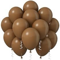 Brown Balloons, Woodland Party Decorations, Balloons For Birthday, Caramel Mocha, Round Balloons, Balloon Ribbon, Balloon Kit, Coffee Chocolate, Baby Shower Decorations For Boys