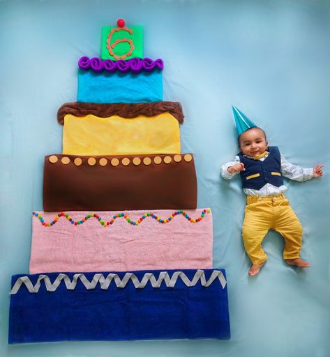 Half Birthday Cakes For Boys, 5 Month Baby Picture Ideas, Half Birthday Photoshoot Ideas, Half Birthday Ideas For Boys, Half Birthday Photoshoot, Half Birthday Baby Boy, Babies Photoshoot, Half Birthday Cake, Monthly Photoshoot