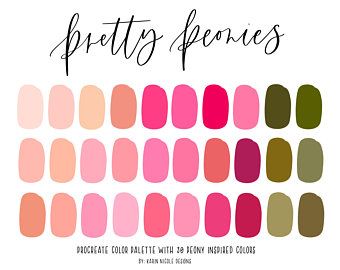 Procreate Pallets, Color Palette For Procreate, Procreate Palette, Procreate Ideas, Floral Bible Verse, Peony Colors, Color Palette Challenge, Palette Art, Color Palette Design