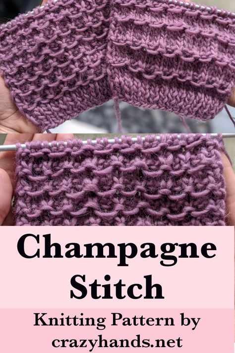 Knit Champagne Stitch Knit Picture Patterns, Knit Stitch Patterns Free Charts, Knit Scarf Patterns Free, Different Knitting Stitches, Knit Ornament Pattern, Knit Stitch Patterns Free, Christmas Scarves, Knitted Dishcloth Patterns Free, Knitting Space