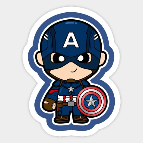 Captan America Drawings, Captain America Stickers, Avengers Cute, Captain America Cartoon, Captain America Gifts, Captain Amerika, Marvel Stickers, Girl Captain, Captain America Art