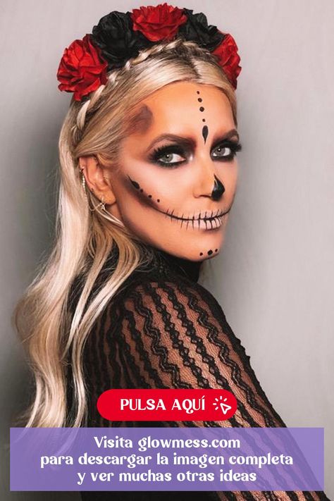 Skull Face Makeup, Catrina Costume, Catrina Makeup, Halloween Mujer, Easy Diy Costumes, Skull Face, Halloween 2023, Easy Day, Maquillage Halloween