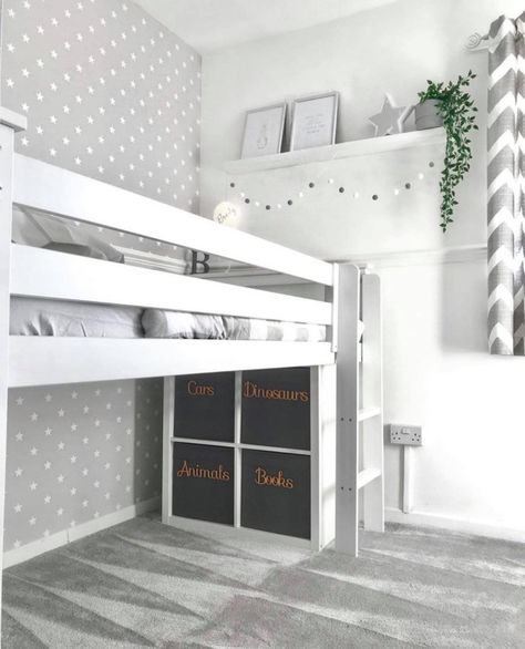 Mum transforms her son’s bedroom using Argos and eBay bargains – and there’s even a secret play area under the bed Bulkhead Bedroom, Small Toddler Bedroom, Cute Playroom, Box Room Bedroom Ideas, Cabin Beds For Kids, Small Boys Bedrooms, Space Things, Small Kids Bedroom, Small Bedroom Interior