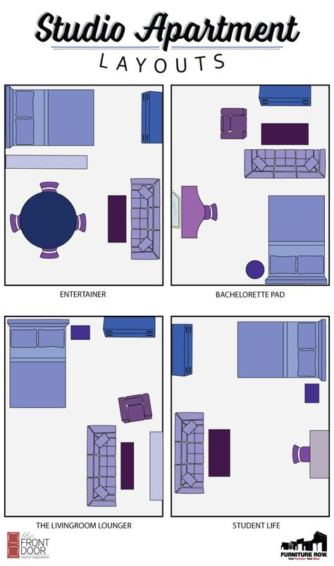 INFOGRAPHIC: Maximize space in your studio apartment with our layout guide! Apartment Layouts, Reka Bentuk Bilik Tidur, Apartemen Studio, Studio Layout, A Studio Apartment, Studio Apartment Living, Studio Apt, Deco Studio, Decor Studio