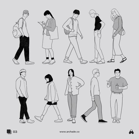 Human Entourage Architecture, Human Entourage, Architecture People Figures, Entourage People, Architectural People, Line Drawing People, People Architecture, Architecture Journal, People Silhouette