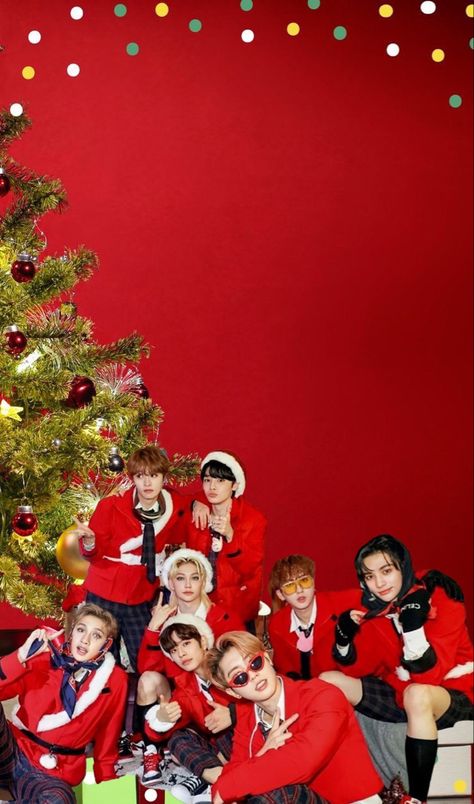 Skz Merry Christmas, Skz Xmas Wallpaper, Christmas K Pop Wallpaper, Kpop Wallpaper Christmas, Skz Wallpaper Christmas, Christmas Evel Skz Wallpaper, K-pop Christmas, Stray Kids Wallpaper Christmas, Stray Kids Merry Christmas