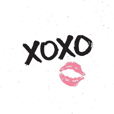 Xoxo Drawing, Xoxo Quotes, Xoxo Aesthetic, Music Thumbnail, Xoxo Tattoo, Tattoo Klein, Letters Writing, Kiss Tattoos, Fonts Lettering