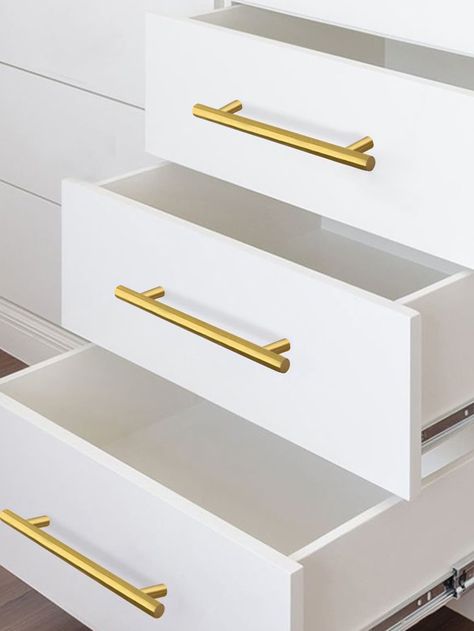 1pc Golden Color Cabinet Pulls Stainless Steel Kitchen Drawer Pulls Door Handles and Knobs Bathroom Bedroom Furniture Cabinet Handles | SHEIN EUQS Kitchen Drawer Pulls, Furniture Cabinet, Kitchen Drawer, Rack Design, Handle Cabinet, Gold Collar, Kitchen Drawers, Cabinet Pulls, Steel Kitchen