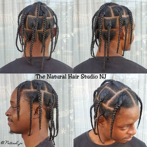 Box Braids Extensions Men, Jumbo Braids Men, Men's Box Braids, Large Box Braids Men, Big Box Braids Men, Jumbo Box Braids Men, Black Men Box Braids, Braids No Added Hair, Male Box Braids