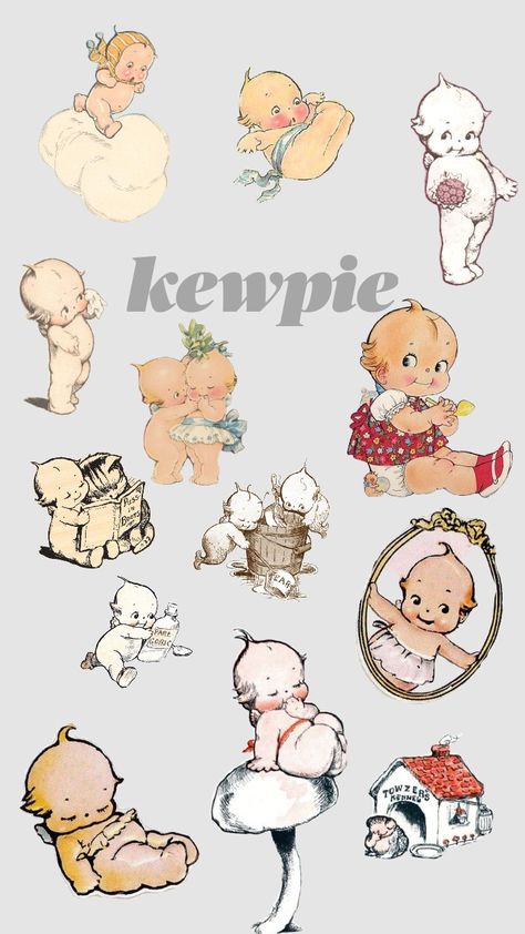 kewpie 💝 #kewpie #kewpiebaby #baby #cute Cowboy Kewpie, Kewpie Christmas, Girly Collage, Kewpie Tattoo, Kewpie Art, Kewpie Baby, Sony Angels, Cartoon Style Drawing, Baby Painting