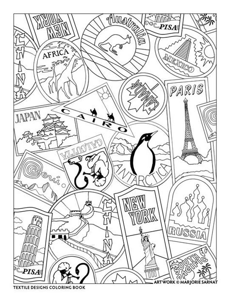 Brazil Coloring Pages, Coloring Quotes, Coloring Digital, Marjorie Sarnat, Flowers Coloring, Designs Coloring Books, Adult Coloring Designs, Dover Publications, Travel Drawing