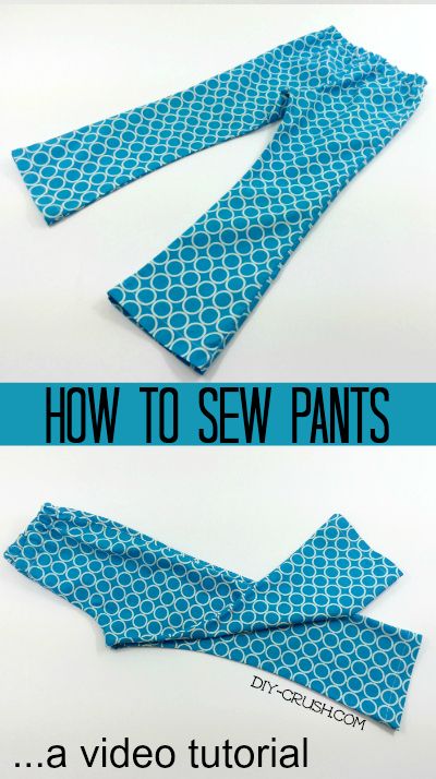 How to sew pants. This video tutorial teaches you how easy it is to sew a pair of flared pants. All you need is a simple pants pattern |DIY Crush How To Sew Pants, Sew Pants, Seluar Wanita, Diy Bucket, Diy Pants, Sewing Pants, Beginner Sewing Projects Easy, Ropa Diy, Sewing Projects For Beginners