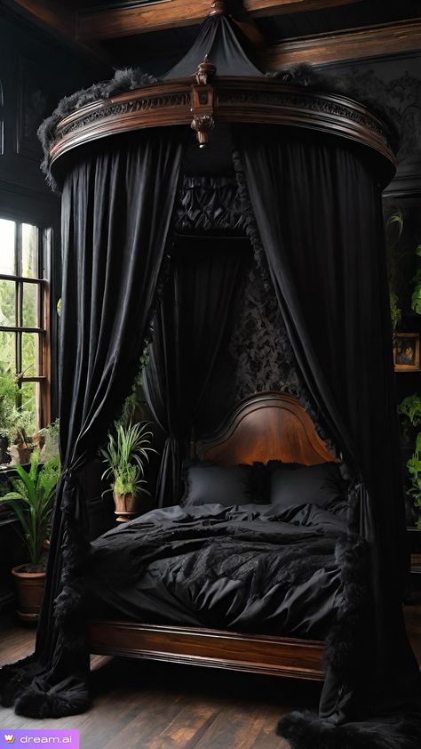 Glamour Bedroom Ideas Luxury, White Gothic Bedroom, Chalet Home, Dark Feminine Bedroom, Hone Decor, Dark Bedrooms, Bedroom Ideas Luxury, Bed Makeover, Home Spa Room