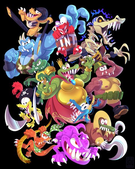 ArtStation - Kremling Krew, Tanya Kozak Donkey Kong Art, King K Rool, Kong Art, Diddy Kong, Day Of The Shirt, Donkey Kong Country, Super Mario Art, Nintendo Art, Mario Art