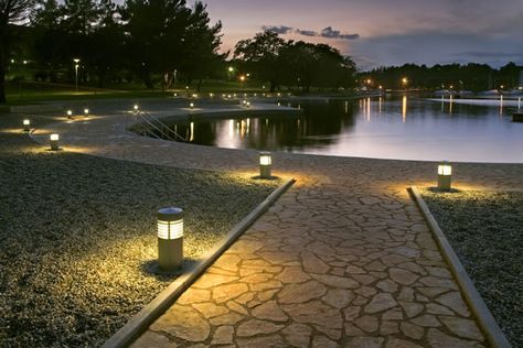 The Promenade "Molindrio" - Simes S.p.A. luce per l'architettura Walk Path Ideas, Modern Walkway, Walkway Design Ideas, Walkway Design, Path Ideas, Path Design, Facade Lighting, Outdoor Garden Lighting, Landscape Architecture Design