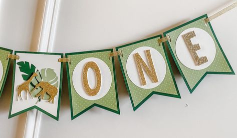 Wild One Birthday Banner, Jungle Birthday Banner, One Wild Year, Wild One Banner, Third Birthday Girl, Cricut Birthday Cards, Queen Of The Jungle, Birthday Decorations At Home, First Birthday Banner