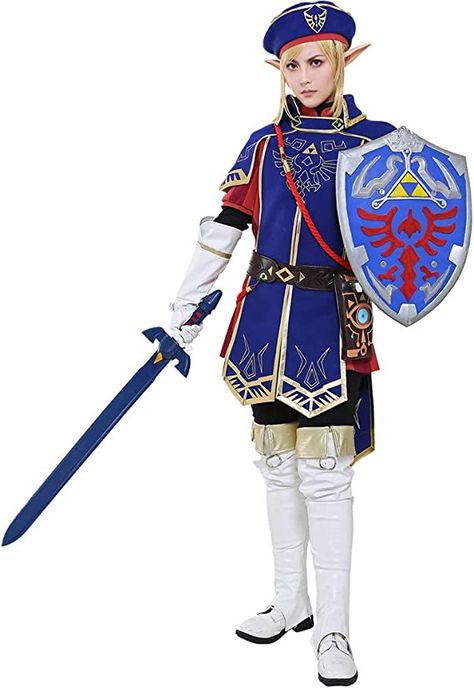 Amazon.com: miccostumes Men's Royal Guard Uniform Link Cosplay Costume Outfit : Clothing, Shoes & Jewelry Halloween Outfit Men, Zelda Clothes, Royal Guard Uniform, Botw Link, Guard Uniform, Link Cosplay, Forearm Sleeve, Italian Dress, Costume Ball