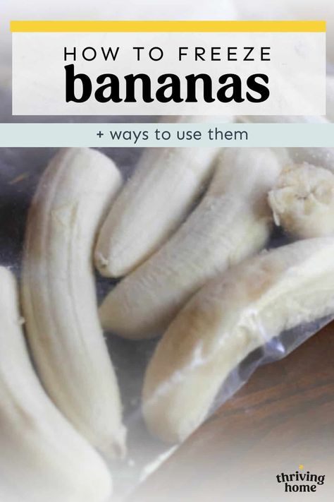 Can You Freeze Bananas? | Tips and Tricks - Thriving Home Freezing Bananas, Blueberry Muffin Smoothie, Thriving Home, Banana Treats, Banana Chocolate Chip Muffins, Healthy Meals To Cook, Blender Recipes, Pumpkin Chocolate Chips, Banana Slice