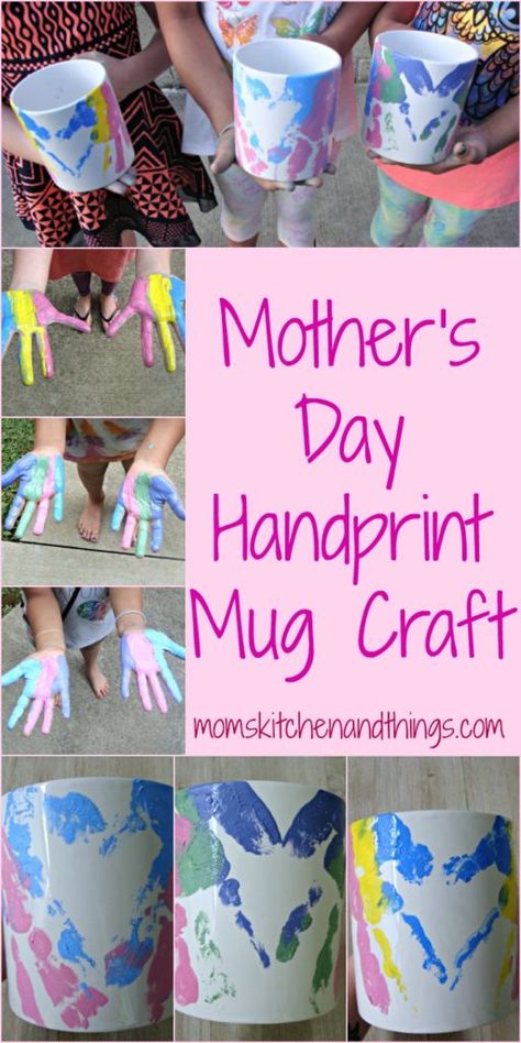 Mother’s Day Handprint Mug Craft Craft Mothers Day Gifts, Handprint Mug, Craft Mothers Day, Mothers Day Handprint, Mothers Day Crafts Preschool, Easy Mother's Day Crafts, Diy Mother's Day Crafts, Mother's Day Projects, Diy Preschool