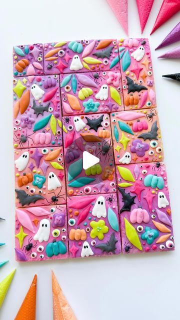 Madison Bagley on Instagram: "That feeling when you find the perfect music that fits just right 🙌 ‌ I’m thinking I need to do a fall cookie puzzle to add to the group! Maybe after cookie con 😅 ‌ All colors are made using @thesugarart gels! 𝗨𝘀𝗲 𝗰𝗼𝗱𝗲 𝗕𝗨𝗦𝗬𝗕 𝗳𝗼𝗿 𝟭𝟬% 𝗼𝗳𝗳 𝘆𝗼𝘂𝗿 𝗼𝗿𝗱𝗲𝗿 𝗮𝘁 𝙩𝙝𝙚𝙨𝙪𝙜𝙖𝙧𝙖𝙧𝙩.𝙘𝙤𝙢 ‌ ‌ ‌ ‌ ‌ #cookiepuzzle #halloweencookies #busybbakehouse #decoratedcookies #foodart #royalicingcookies #designercookies #customcookies #sugarcookies" Candy Land Cookies Decorated, Cookie Writing, Cookie Puzzle, Fiesta Cookies, Texture Techniques, Icing Transfers, Cookies Halloween, Cookie Videos, Perfect Music