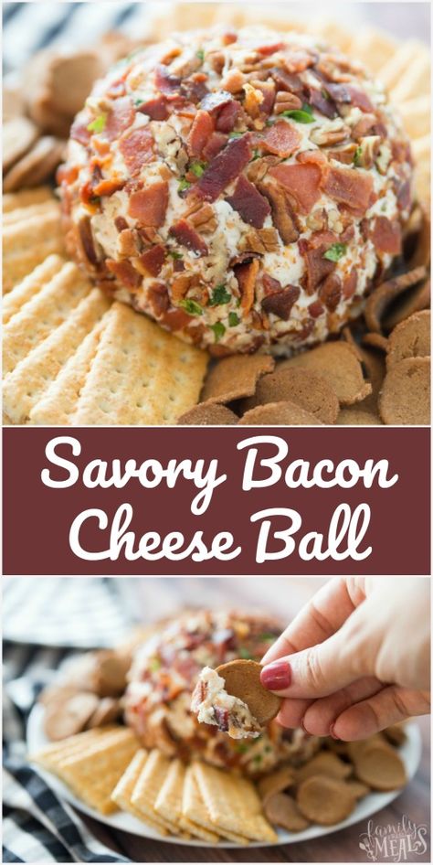 Savory Bacon Cheese Ball recipe - Perfect for the holidays! #cheeseball #savory #appetizer #bacon #easyrecipe #familyfreshmeals Bacon Cheese Ball Recipes, Cheese Ball Bacon, Bacon Cheeseball Recipes, Bacon Cheeseball, Bacon Cheese Ball, Cheeseball Recipes, Ball Cheese, Bacon Appetizer, Cheese Ball Recipes Easy