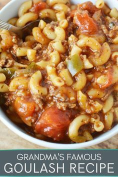 Looking for a throwback hearty meal that will warm you up from the inside? Check out Grandma's Famous Old Fashioned Goulash recipe filled with ground beef, pasta, tomatoes, onions and peppers. Grandma's Goulash Recipe, Best Goulash Recipes, Easy Goulash Recipes, Ground Beef Pasta Recipes, Old Fashioned Goulash, Beef Pasta Recipes, Goulash Recipe, Ground Beef Pasta, Goulash Recipes