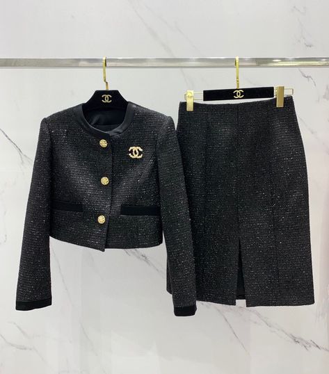 click "go to" in the pin to order Short Semi Formal Dresses, Chanel Style Jacket, Tops Stylish, Tweed Cardigan, Tweed Outfit, Chanel Dress, Chic Tops, 2000s Fashion Outfits, Beauty Dress