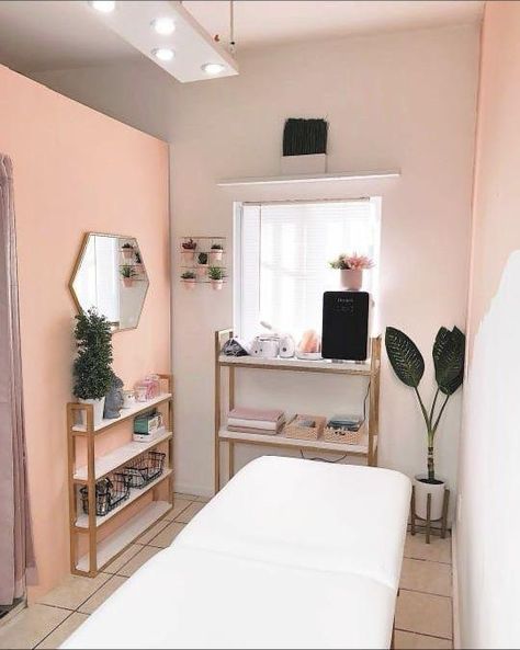 Skin Care Room Decor, Facial Room Ideas Estheticians, Boho Esthetician Room, Massage Room Design, Massage Room Decor, Facial Room, Home Spa Room, Beauty Room Salon, Esthetician Room Decor