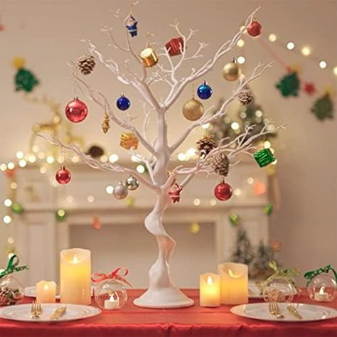 Amazon.com: Red Co. Ornament Tree Christmas Décor/Jewelry and Accessory Display in Gold Finish - 36" h : Clothing, Shoes & Jewelry Simple Christmas Centerpieces For Table, Ornament Display Tree, Manzanita Tree Centerpieces, Centerpiece For Christmas, Tree Branch Centerpieces, Centerpieces For Weddings, Ornament Tree Display, Display Tree, Tree Centerpiece