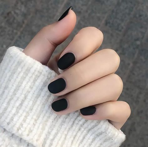 Black Press on Nails Short Matte Black Fake Nails Acrylic Nude Black False Nails Full Cover Glue on Nails with Glue Nail File for Women 24pcs (Matte Black Short)  1 Fl Oz (Pack of 1)3.8 out of 5 stars 40  $4.99$4.99Delivery Thu, Feb 29 Ships to Germany - valentine's day nails Matte Acrylic Nails, Colored Nail Tips, Matte Black Nails, Nail Prep, Nagel Tips, Manicure Tips, Nail Forms, Diy Nail Art, Nail Length