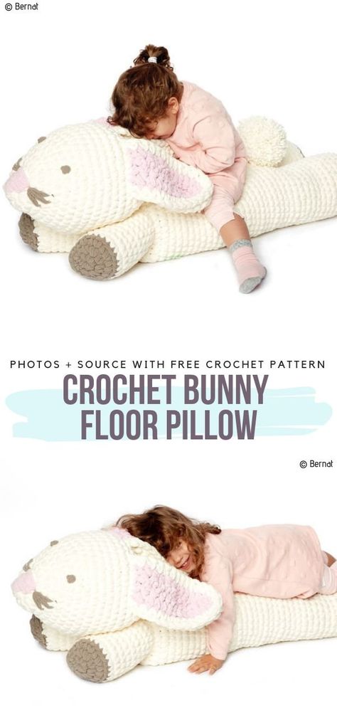 Giant Floor Pillows for Kids Free Crochet Patterns - Free Crochet Patterns Giant Floor Pillows, Pillows For Kids, Crochet Sloth, Crochet Mignon, Crochet Kids, Crochet Cushion Cover, Crochet Pillow Pattern, Crochet Bunny Pattern, Haken Baby