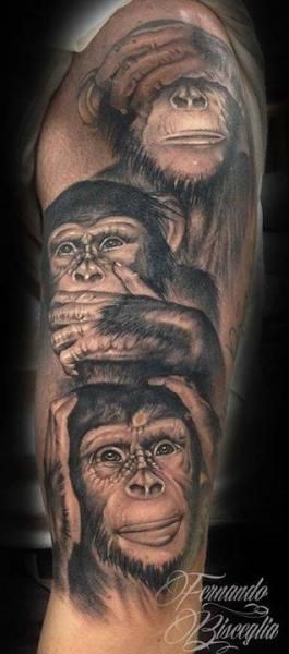 Monkey Tattoo, Three Monkeys, Half Sleeve Tattoos Forearm, Monkey Man, See Tattoo, Forever Tattoo, Nature Tattoo Sleeve, Gorilla Tattoo, Evil Tattoo