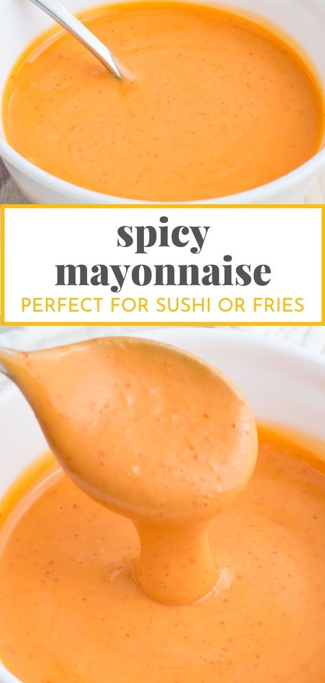 Take your sushi game to the next level with this Spicy Mayo Recipe! The perfect combination of spicy and creamy, this sauce is a great way to add some flavor to your rolls, poke bowls, and more. Tuna Poke Sauce Recipes, Sauce For Sushi Bowl, Poke Spicy Mayo, Spicy Mayo Poke Recipe, Poke Bowl Recipe Sauce, Shrimp Rice Bowls With Spicy Mayo, Spicy Tuna Sauce, Spicy Poke Sauce, Poke Bowl Spicy Mayo